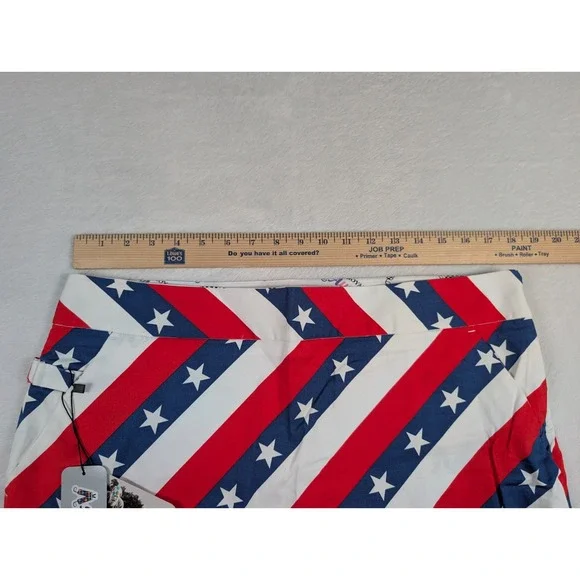 Royal and Awesome "Pars and Stripes" Skort Womens US 12 Lined America Stars NWT - Picture 4 of 11
